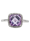 Bague Or Blanc Diamant et Améthyste