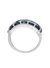 Bague Or Blanc Diamant et Saphir