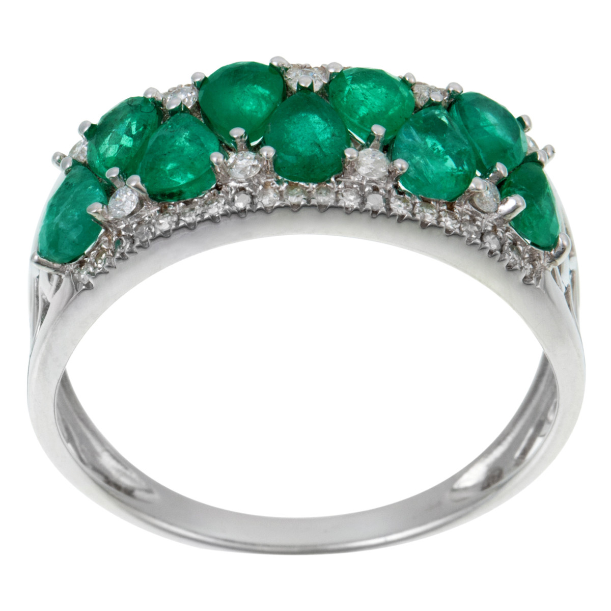 Bague Or Blanc Diamant et Emeraude Bague "Koh Lipe Emeraude" Or blanc et Diamants