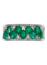 Bague Or Blanc Diamant et Emeraude