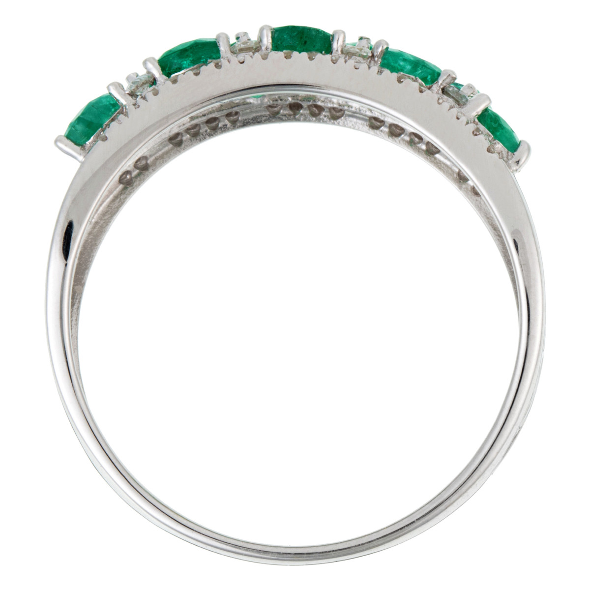 Bague Or Blanc Diamant et Emeraude Bague "Koh Lipe Emeraude" Or blanc et Diamants