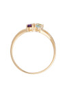Bague Or Jaune et Pierres Précieuse