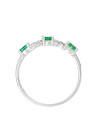 Bague Or Blanc Diamant et Emeraude