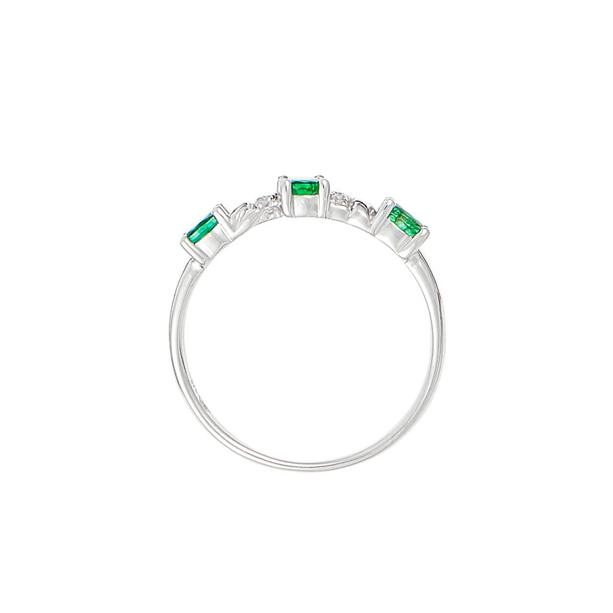 Bague " Esméralda" Or blanc et Émeraudes