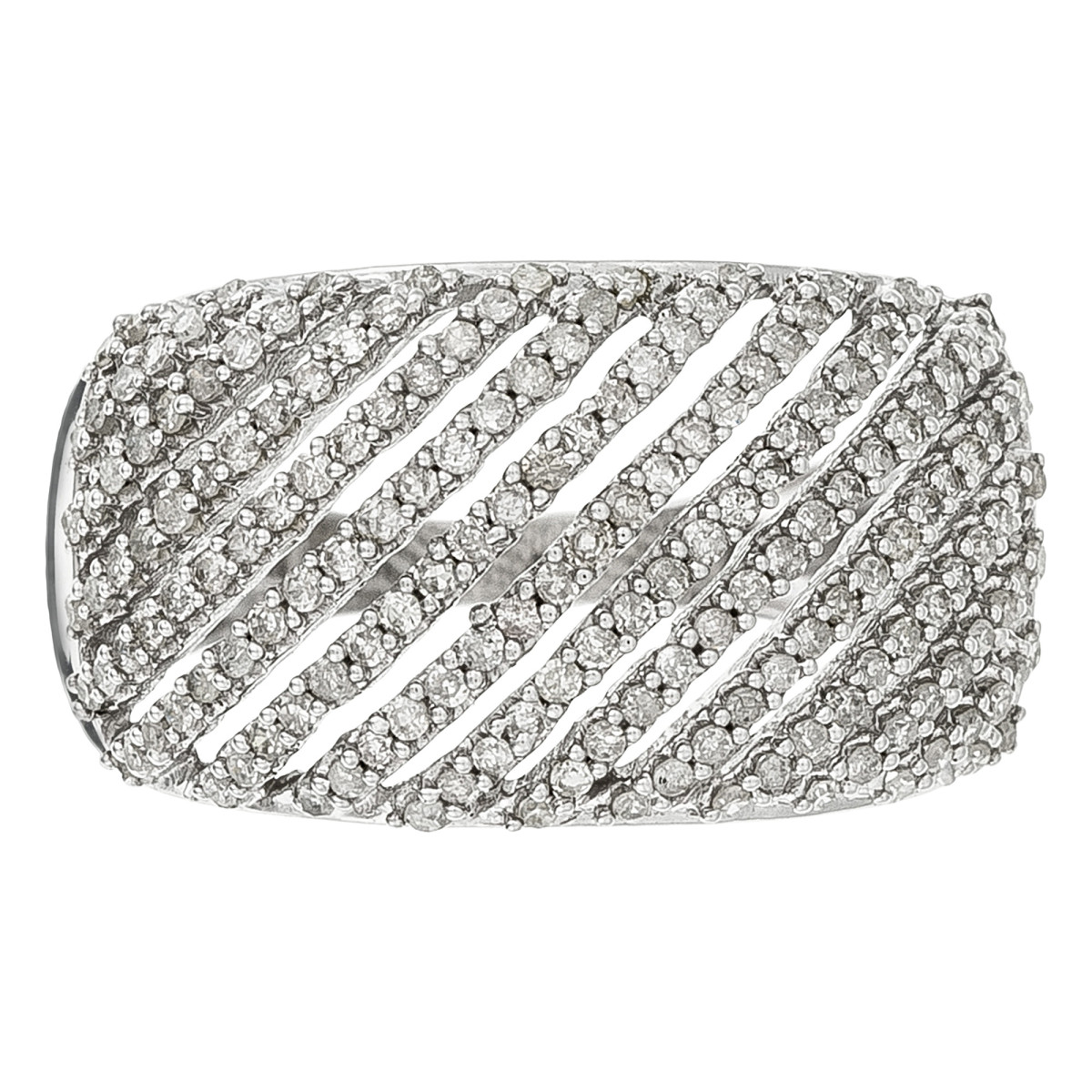 Bague Or Blanc et Diamant Bague " Romane" Or blanc et Diamant