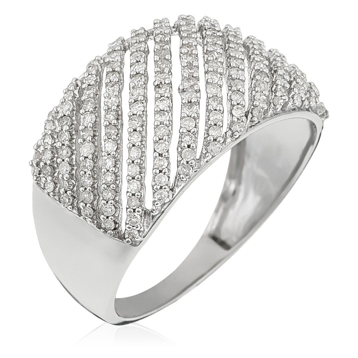 Bague Or Blanc et Diamant Bague " Romane" Or blanc et Diamant