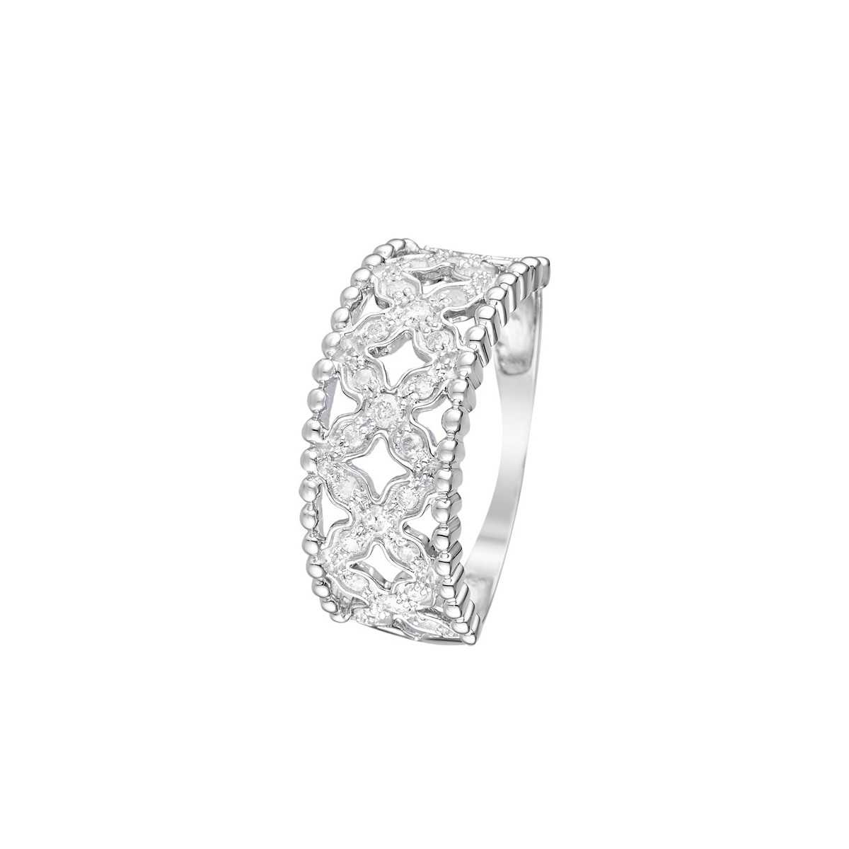 Bague " Léna" Or blanc et Diamant