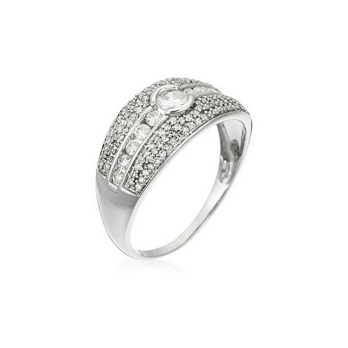 Bague "Jonc Lumineux" Or blanc et Diamants