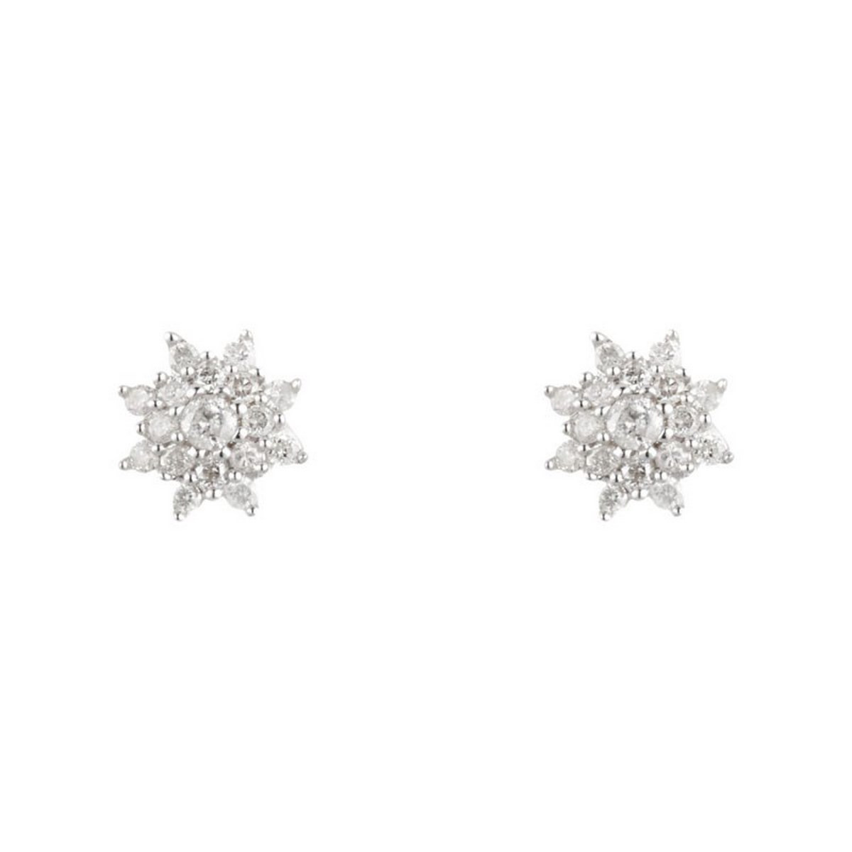 Boucles d'oreille Or Blanc 375 et Diamants 34 diamants HP1 Boucles d'oreilles "Sylvie" Or blanc et Diamant