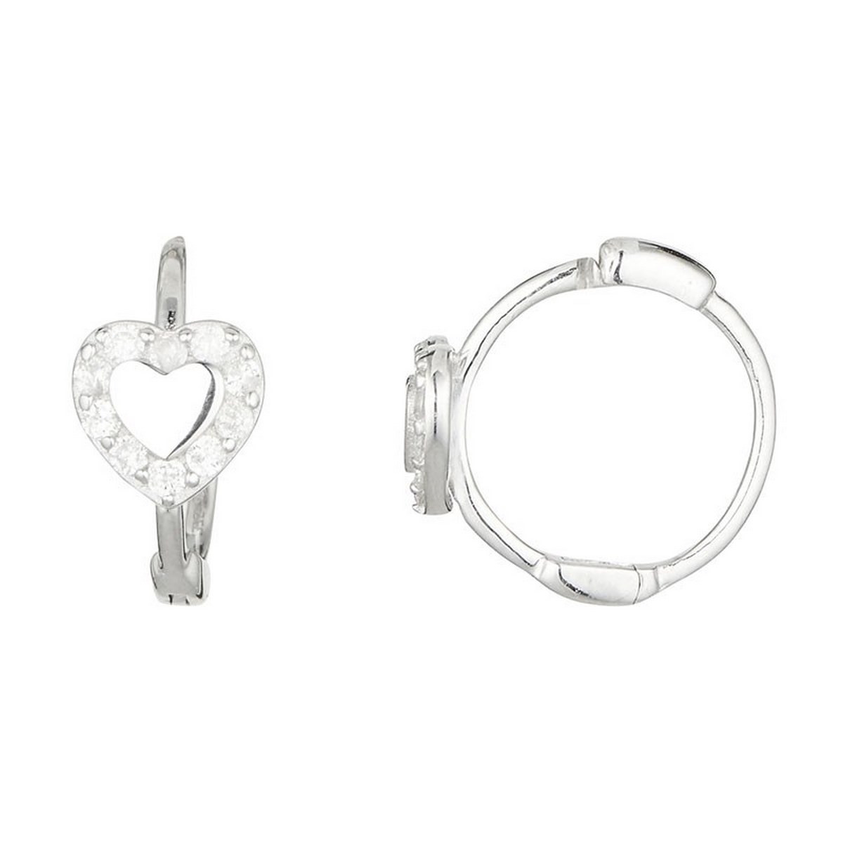 Boucles d'oreilles Or Blanc 375 et Diamants