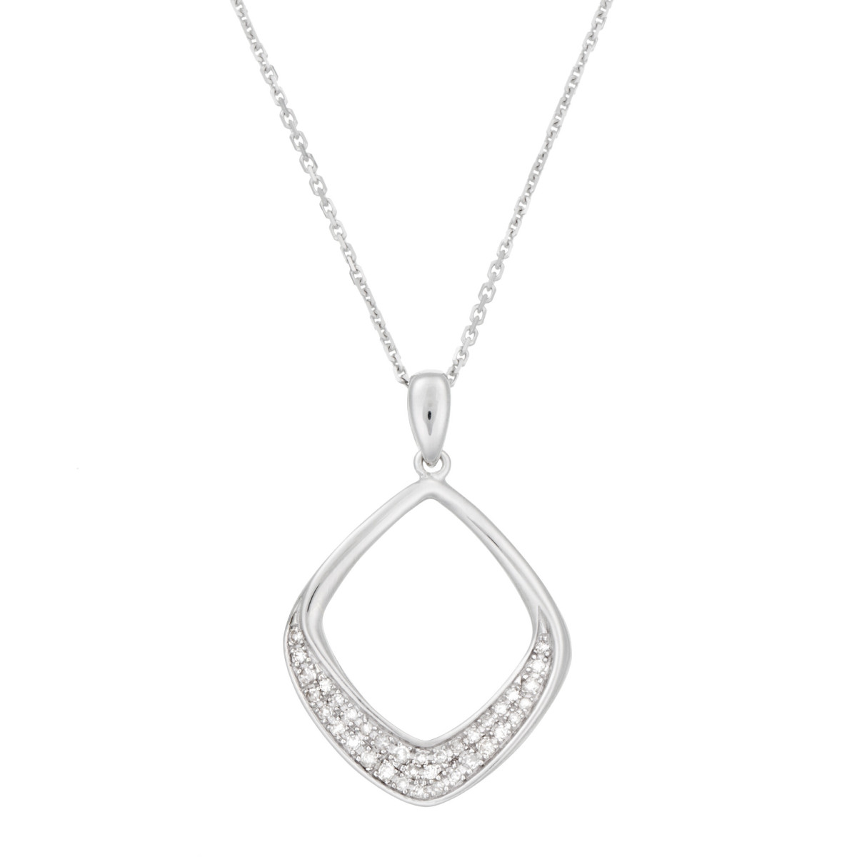 Pendentif Or Blanc 375 et Diamants Pendentif Or Blanc 375 et Diamants