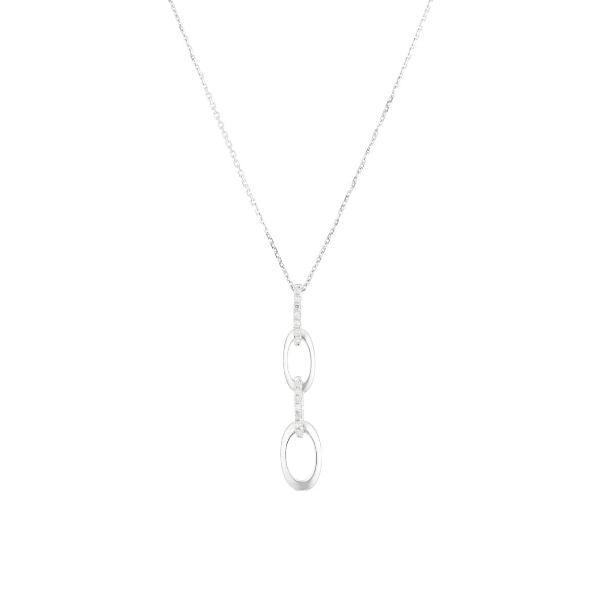 collier et pendentif cascade 14 diamants Pendentif Or Blanc 375 et Diamants