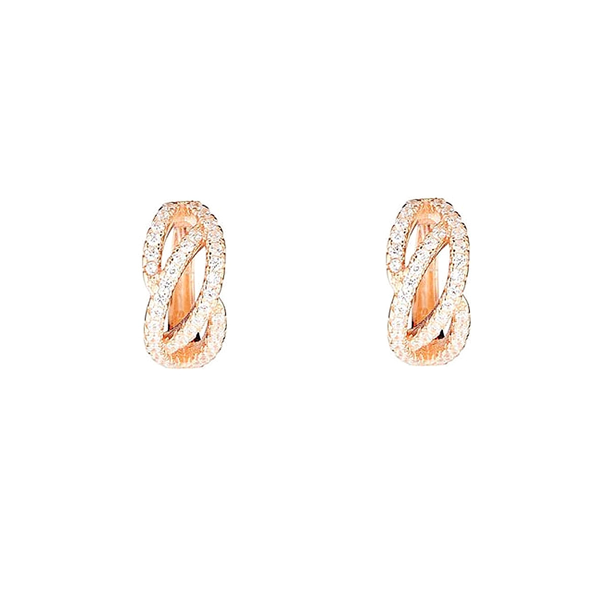 Boucles d'oreilles vermeil rose et oxydes de zirconium "Créole Douce Vague" Boucles d'oreilles vermeil rose et oxydes de zirconium "Créole Douce Vague"