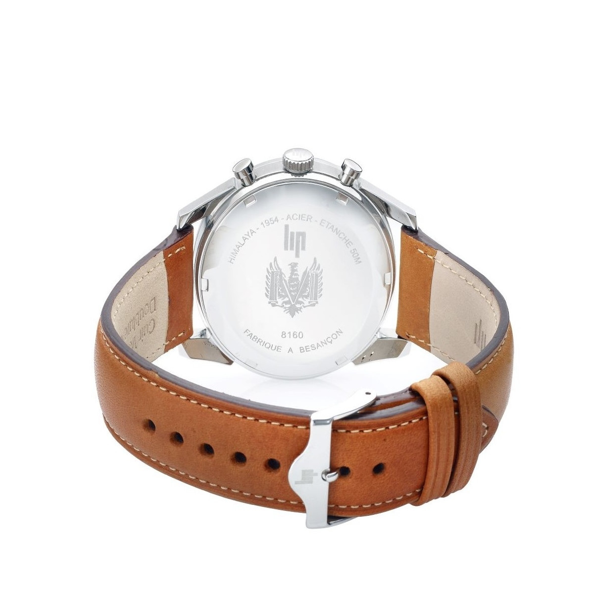 Montre Homme Lip HIMALAYA en cuir marron