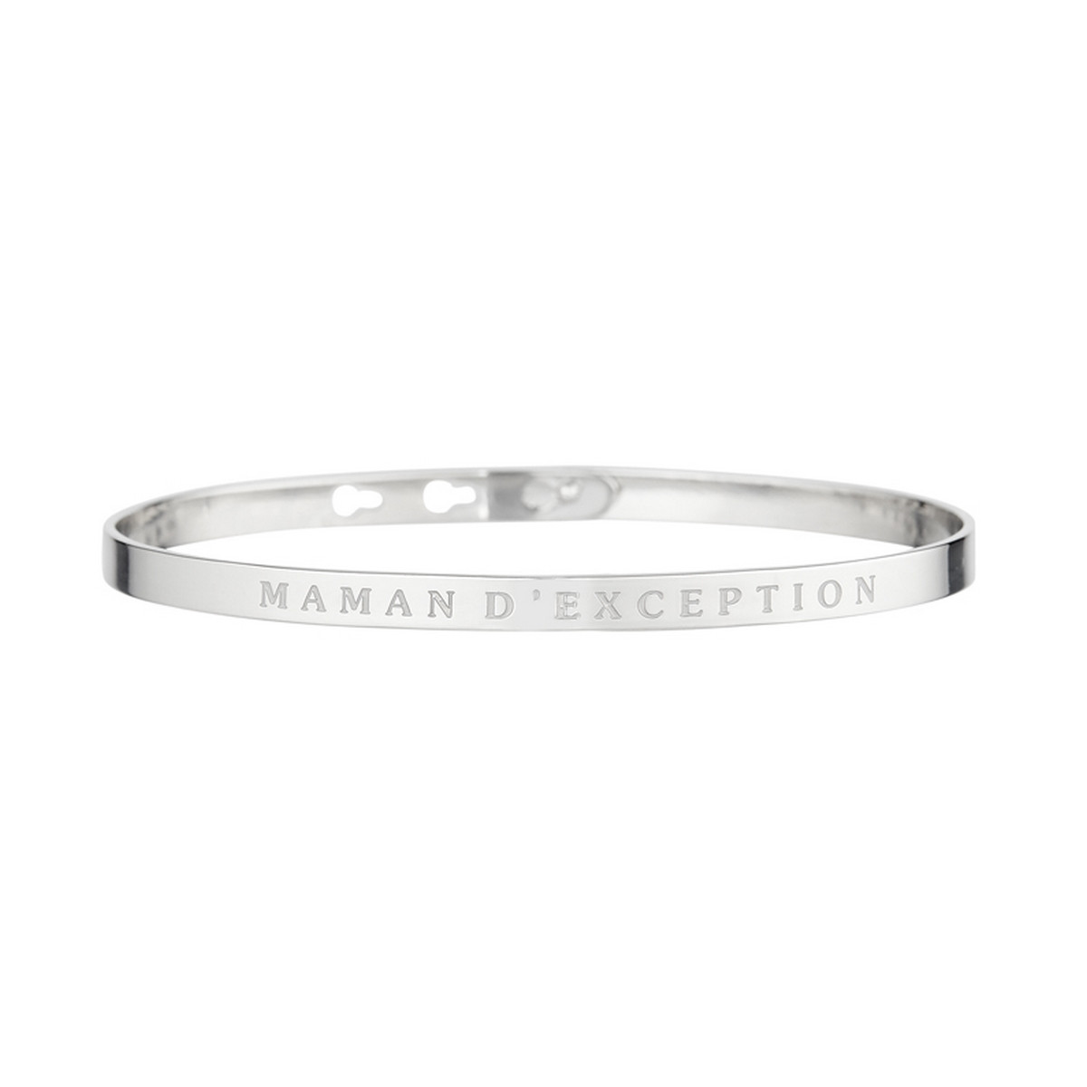 Bracelet à message "Maman d'exception" Laiton argenté