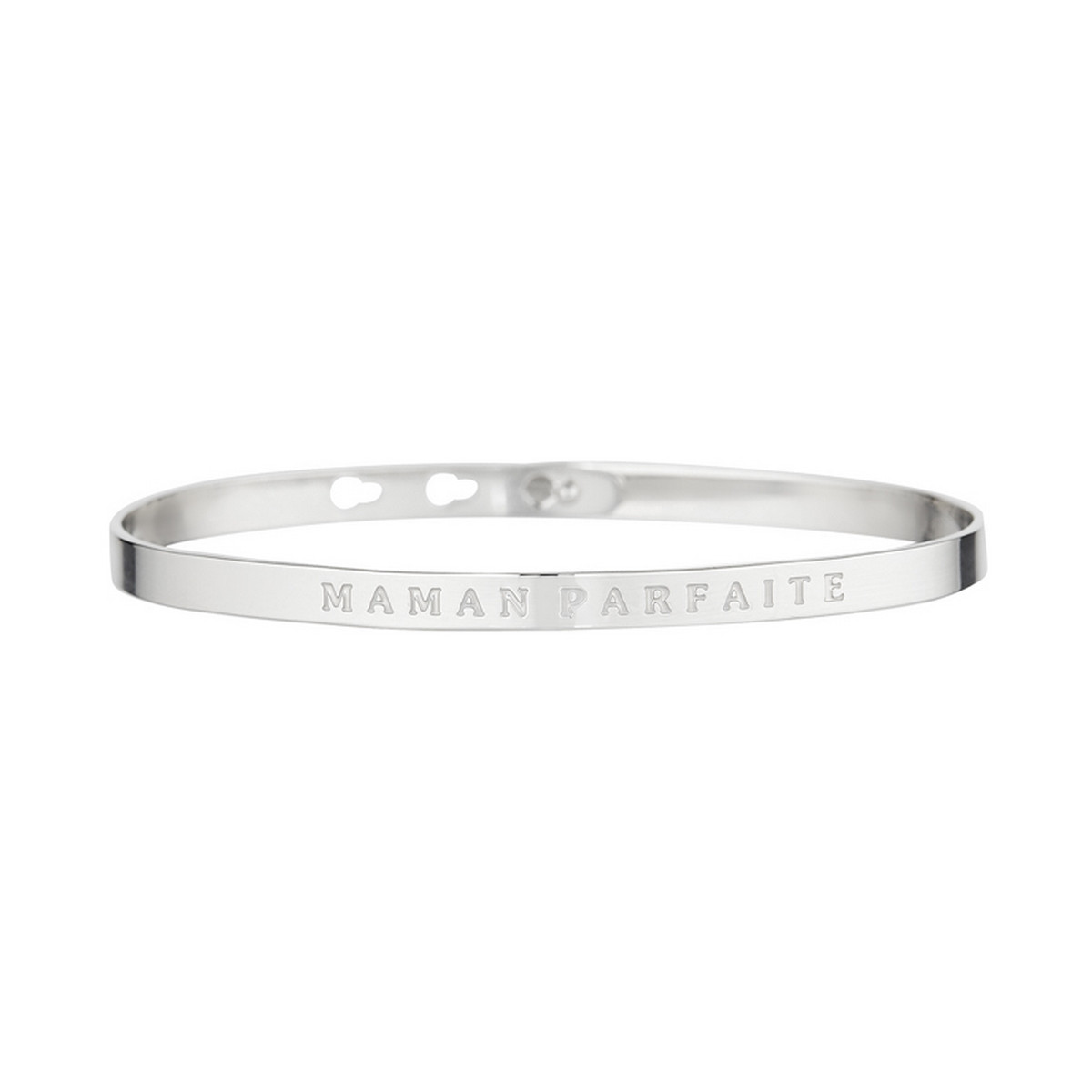 Bracelet à message "Maman Parfaite" Laiton argenté