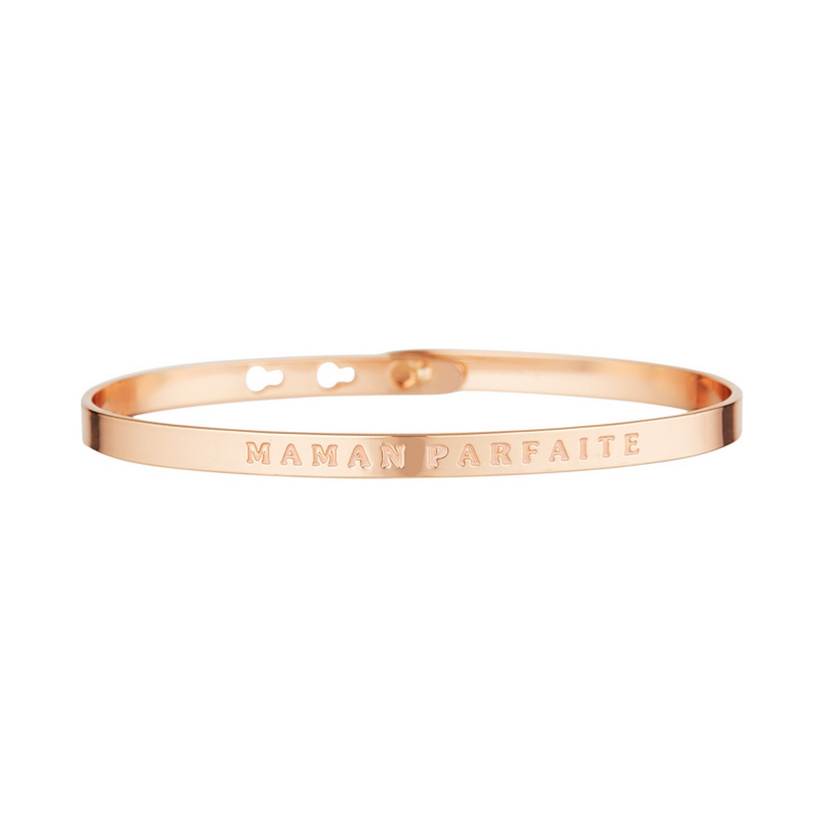 "MAMAN PARFAITE" bracelet jonc rosé à message