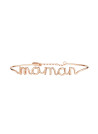 "MAMAN" Bracelet jonc en fil lettering rosé à message