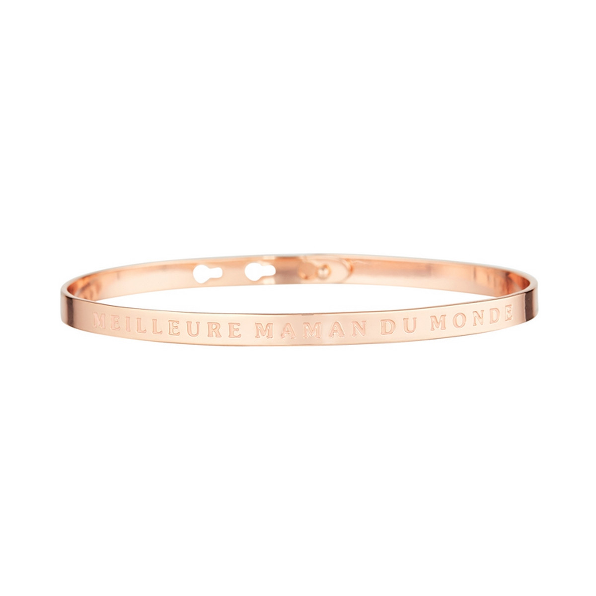 "MEILLEURE MAMAN DU MONDE" bracelet jonc rosé à message