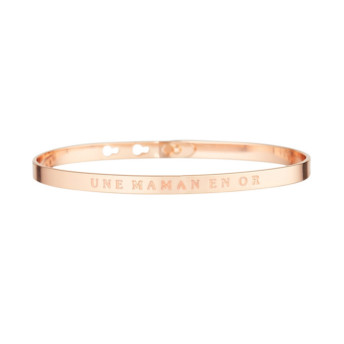 "UNE MAMAN EN OR" bracelet jonc rosé à message Bracelet à message "Une Maman en Or" Laiton rosé