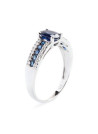Bague Or Blanc 375 Diamants et Saphir