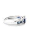 Bague Or Blanc 375 Diamants et Saphir