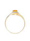 Bague Or Jaune 375 Diamants et Citrine