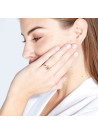 Bague Or Jaune 375 Diamants et Citrine