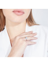 Bague Or Blanc 375 Diamants et Topaze