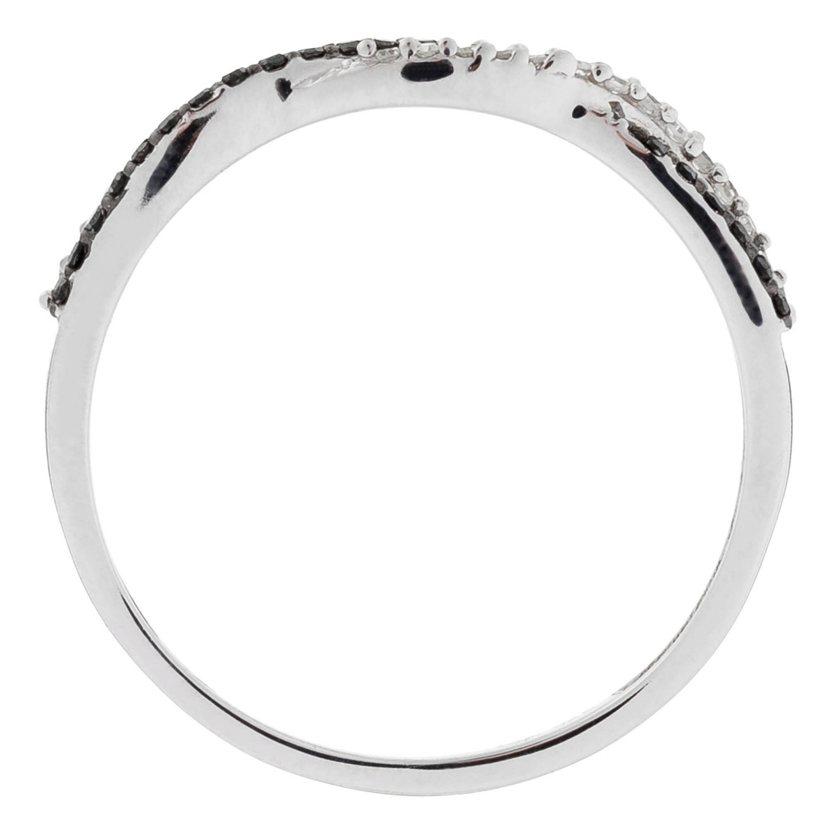 Bague Or Blanc 375 et Diamants Noir Bague "En noir et blanc" Or blanc et Diamants