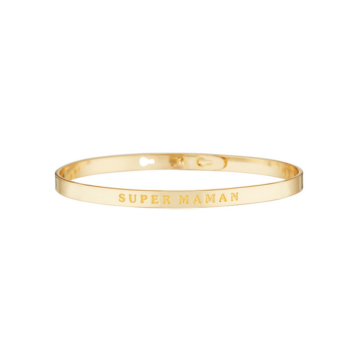 "SUPER MAMAN" bracelet jonc doré à message Bracelet à message "Super Maman" Laiton doré