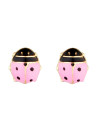 Boucles d'oreilles or jaune enfant "COCCINELLE ROSÉE"