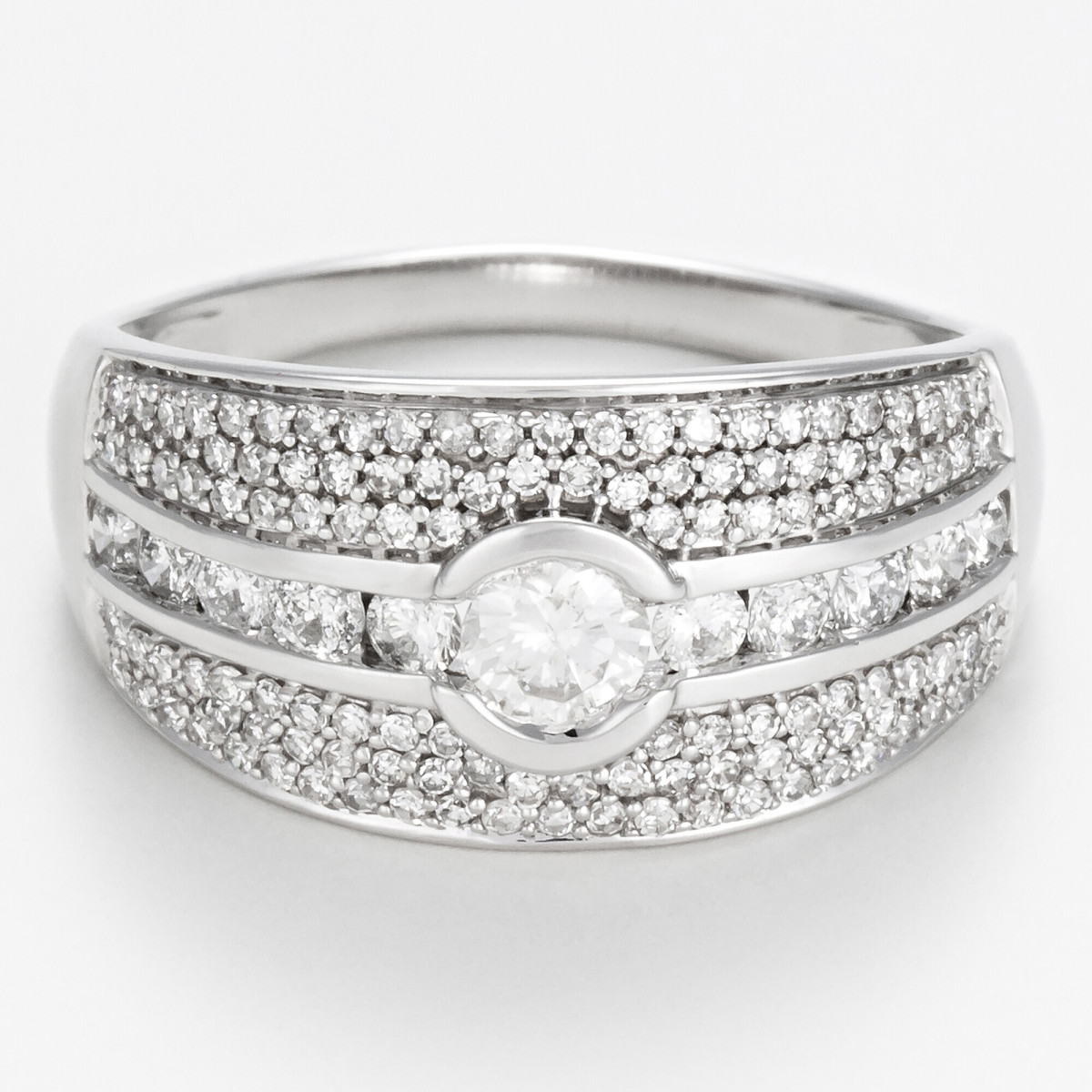Bague Or Blanc 750 et Diamants Bague "Audacieuse" Or blanc et Diamant