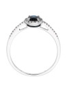 Bague Or Blanc 375 Diamants et Saphir