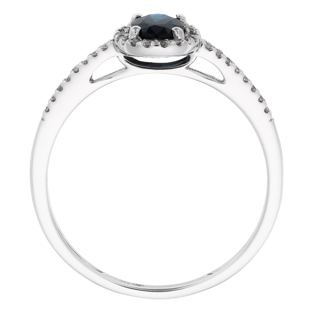 Bague Or Blanc 375 Diamants et Saphir Bague "Affection Divine" Or blanc et Saphir