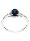 Bague Or Blanc 375 Diamants et Saphir