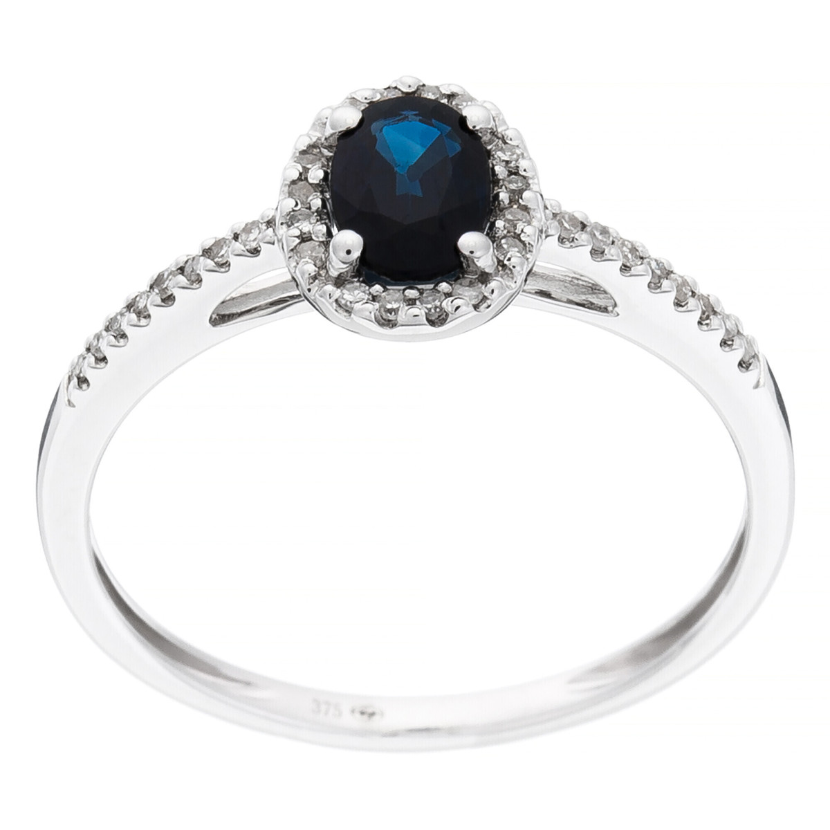 Bague Or Blanc 375 Diamants et Saphir Bague "Affection Divine" Or blanc et Saphir