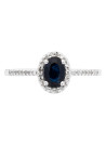 Bague Or Blanc 375 Diamants et Saphir