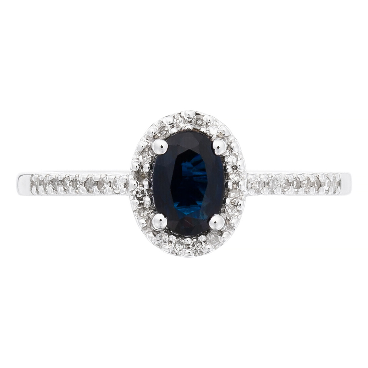 Bague Or Blanc 375 Diamants et Saphir Bague "Affection Divine" Or blanc et Saphir