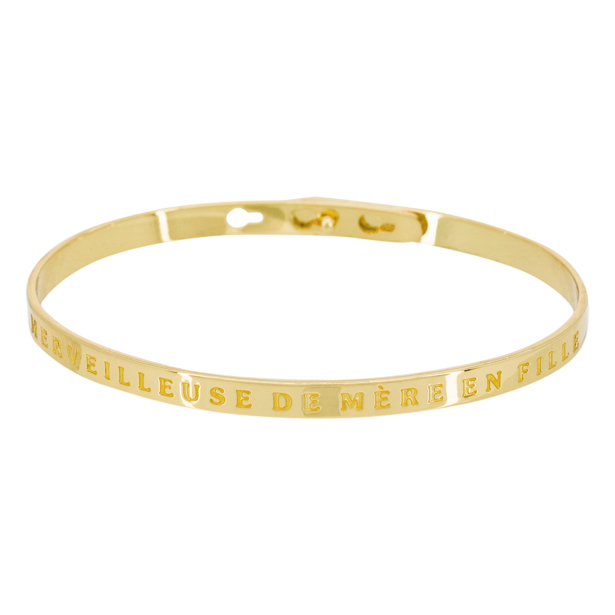 "MERVEILLEUSE DE MÈRE EN FILLE" Jonc doré bracelet à message Bracelet à message "Merveilleuse de Mère en Fille" Laiton doré