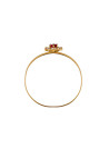 Bague Or Jaune et oxydes de zirconium blancs et rouge "Nature"