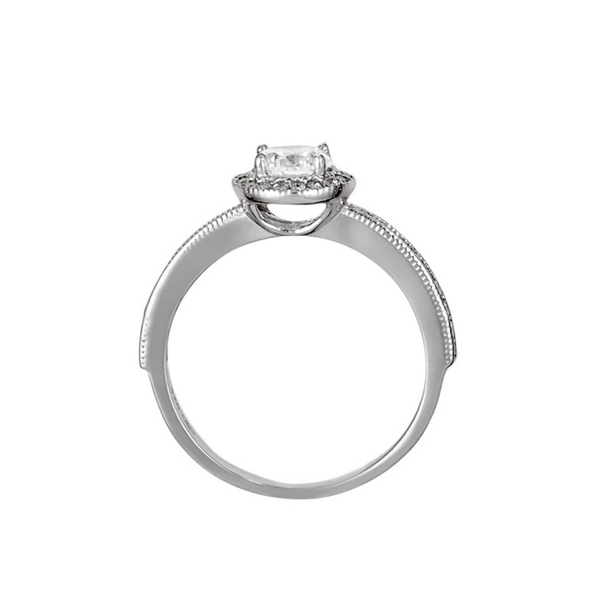 Bague solitaire Or Blanc et oxydes de zirconium "Harmonie" Bague solitaire Or Blanc et oxydes de zirconium "Harmonie"