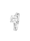 Bague solitaire Or Blanc et oxydes de zirconium "Tourbillon"