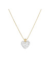 Collier Or Jaune et oxydes de zirconium Blancs "Coeur de Crystal"