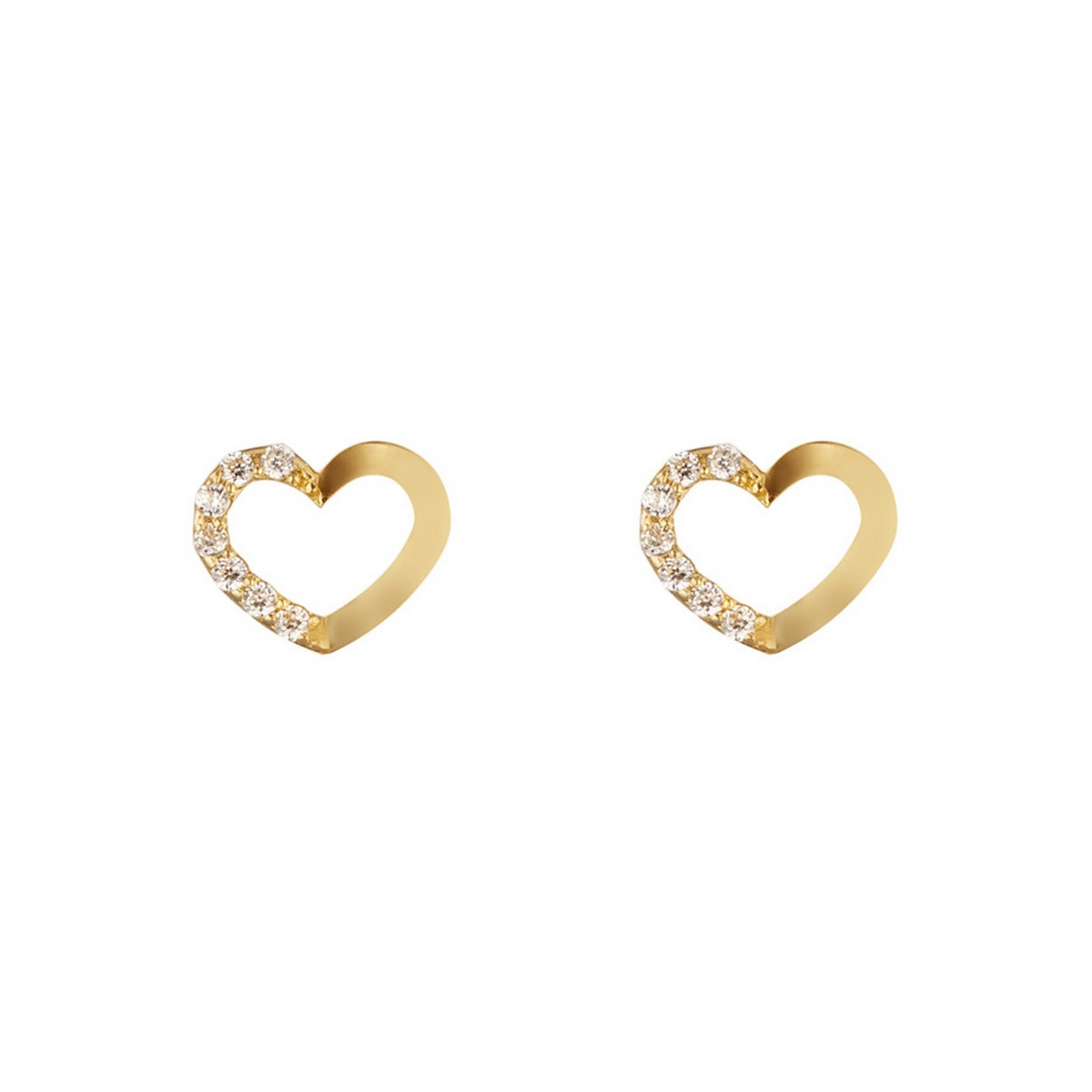 Boucles d'oreilles or jaune et oxydes de zirconium "Only You" Boucles d'oreilles "Générosité" Or jaune