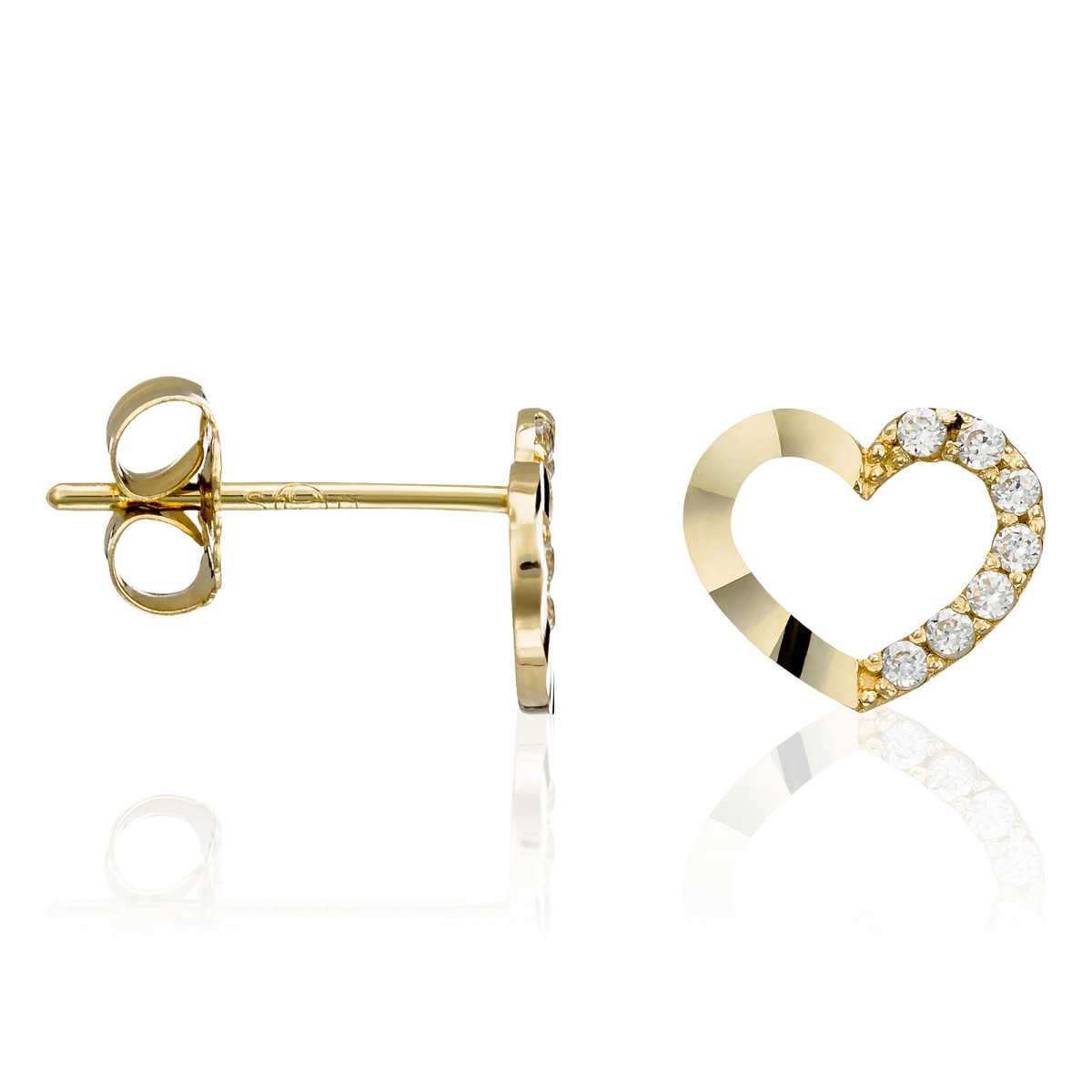 Boucles d'oreilles or jaune et oxydes de zirconium "Only You" Boucles d'oreilles "Générosité" Or jaune