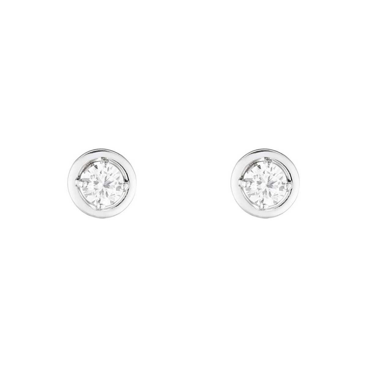 Boucles d'oreilles or blanc et oxydes de zirconium "Precious" Boucles d'oreilles "Miraculous" Or blanc