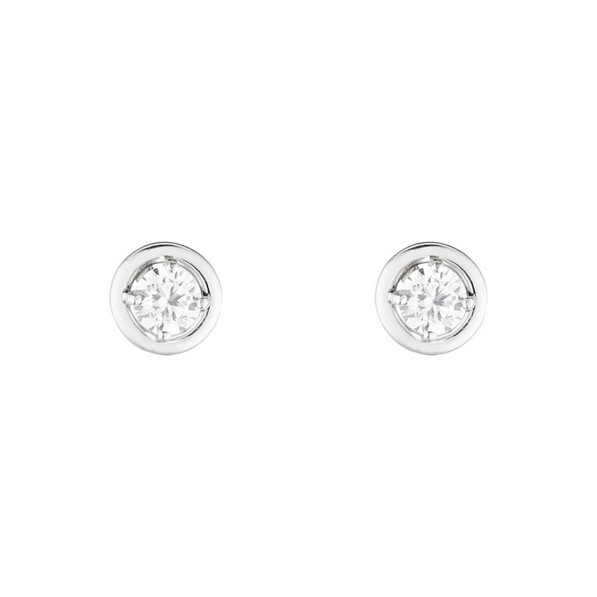 Boucles d'oreilles or blanc et oxydes de zirconium "Precious"