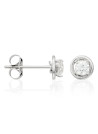 Boucles d'oreilles or blanc et oxydes de zirconium "Precious"