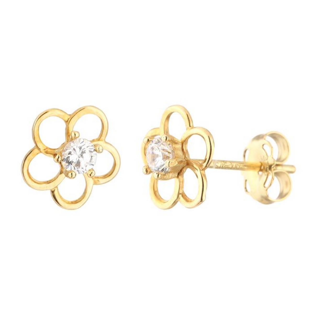 Boucles d'oreilles or jaune et oxydes de zirconium "Fleuries" Boucles d'oreilles or jaune et oxydes de zirconium "Fleuries"